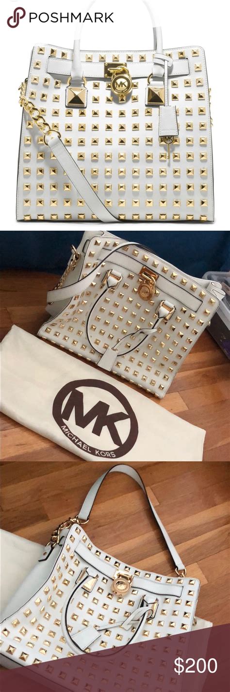 michael kors rugtas white with studs|michael kors handbags.